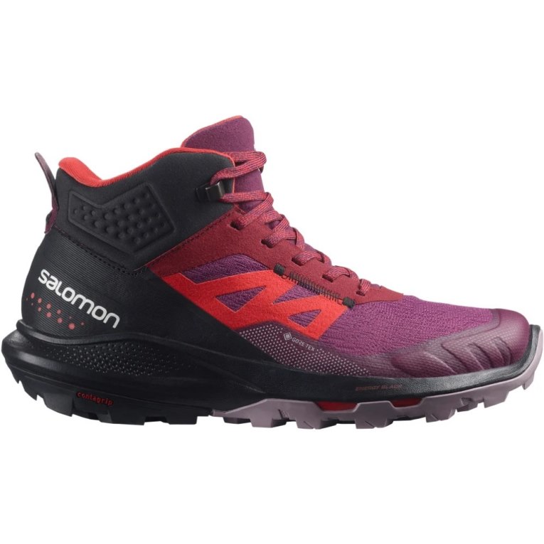 Botas Montaña Salomon Outpulse Mid GTX Mujer Fucsia Rojos Negros | MX ZDCH807